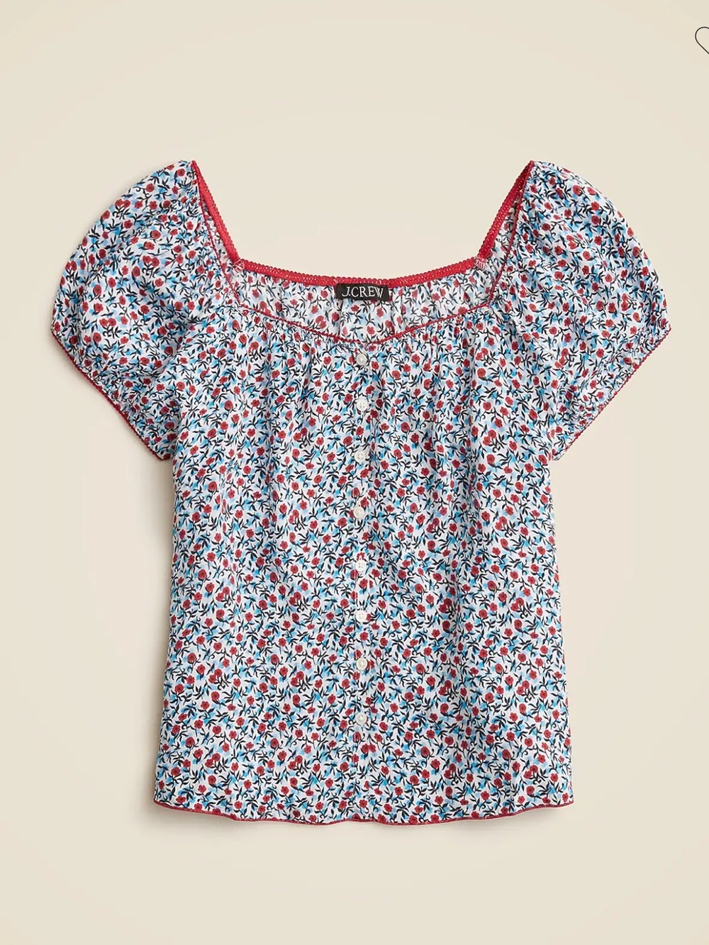 J. Crew Cap sleeve in Poppy Crepe de Chine
